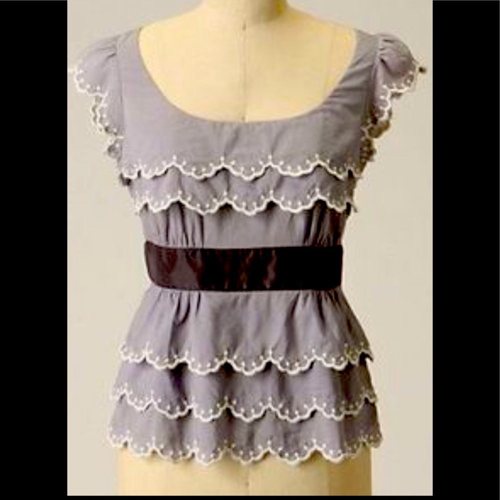 Anthropologie Floreat size 8 grey white top